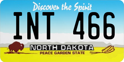 ND license plate INT466
