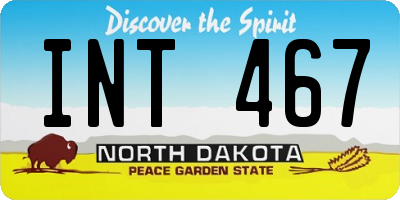 ND license plate INT467
