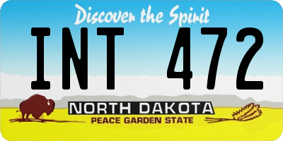 ND license plate INT472