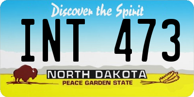 ND license plate INT473