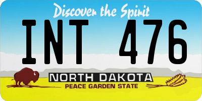 ND license plate INT476