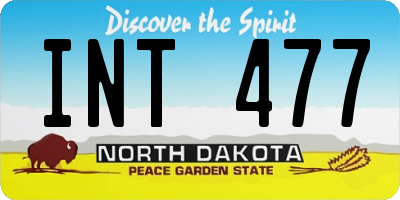 ND license plate INT477