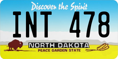 ND license plate INT478