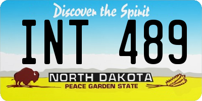 ND license plate INT489