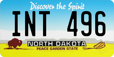 ND license plate INT496