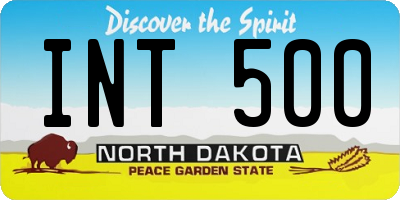 ND license plate INT500