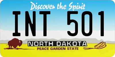 ND license plate INT501