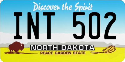 ND license plate INT502