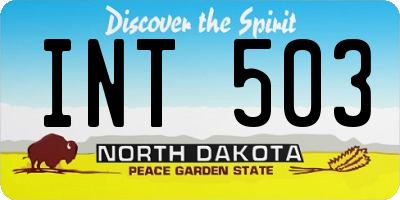 ND license plate INT503