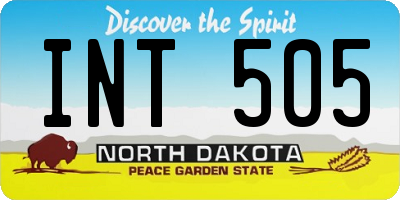 ND license plate INT505