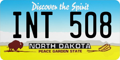 ND license plate INT508