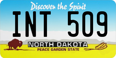 ND license plate INT509