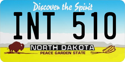 ND license plate INT510