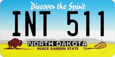 ND license plate INT511