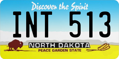 ND license plate INT513