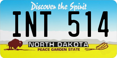 ND license plate INT514