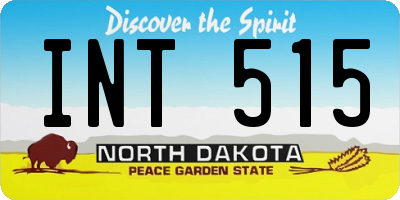 ND license plate INT515