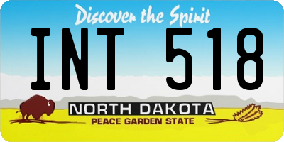 ND license plate INT518