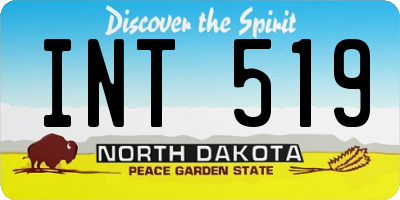 ND license plate INT519
