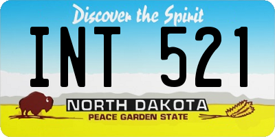 ND license plate INT521