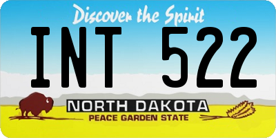 ND license plate INT522