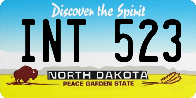 ND license plate INT523