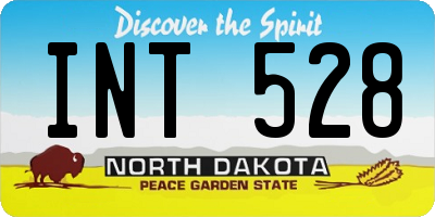 ND license plate INT528
