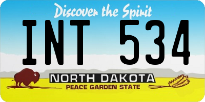 ND license plate INT534