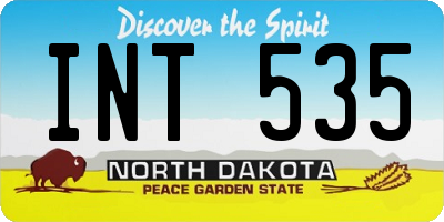 ND license plate INT535