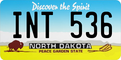 ND license plate INT536