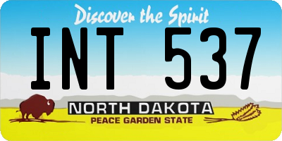 ND license plate INT537