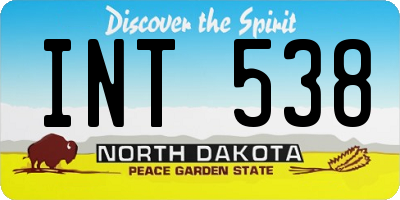 ND license plate INT538