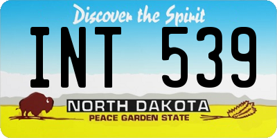 ND license plate INT539