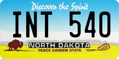 ND license plate INT540