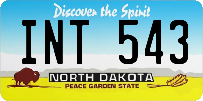 ND license plate INT543