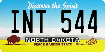 ND license plate INT544