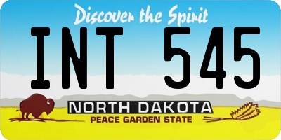 ND license plate INT545