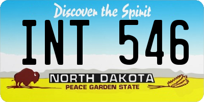 ND license plate INT546