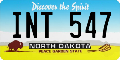 ND license plate INT547