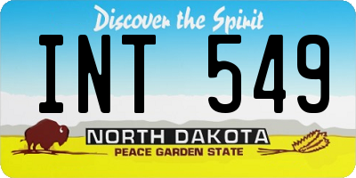 ND license plate INT549