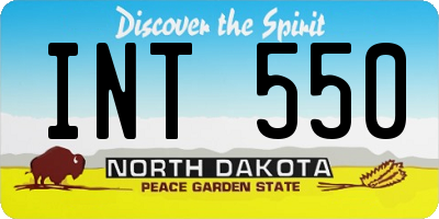 ND license plate INT550
