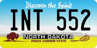 ND license plate INT552