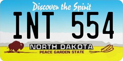 ND license plate INT554