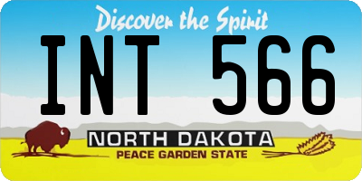 ND license plate INT566