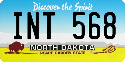 ND license plate INT568