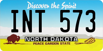 ND license plate INT573
