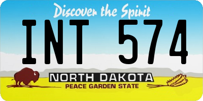 ND license plate INT574