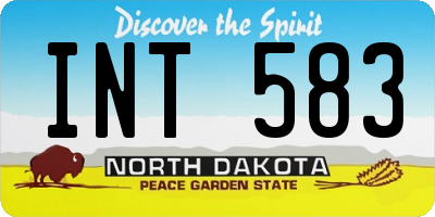 ND license plate INT583