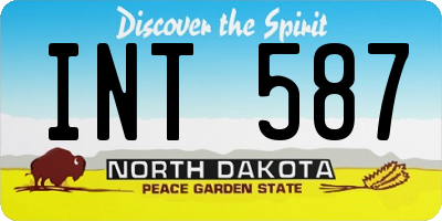 ND license plate INT587