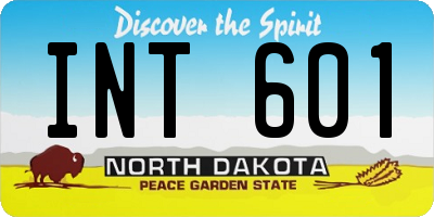 ND license plate INT601
